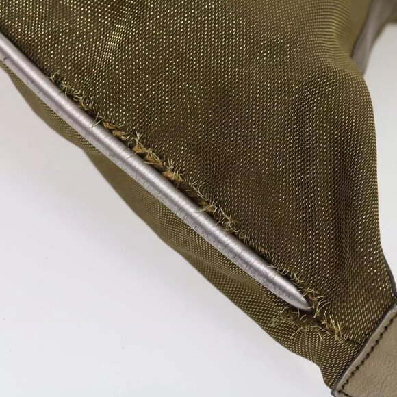 GUCCI Sherry Line Shoulder Bag Canvas Gold Auth ac1764 - Picture 10 of 16